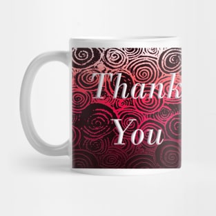 Thank You Swirls Red Mug